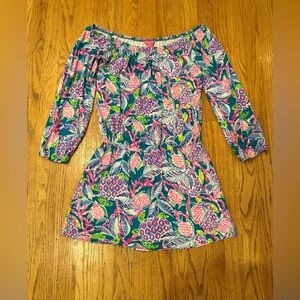 Lilly Pulitzer Lana Skort Romper Maldives Green Turtle Wave pattern long sleeve
